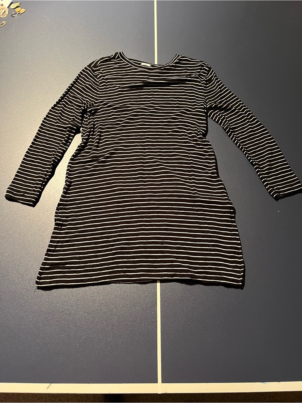 Old Navy Black and White Striped Long Sleeve Dress